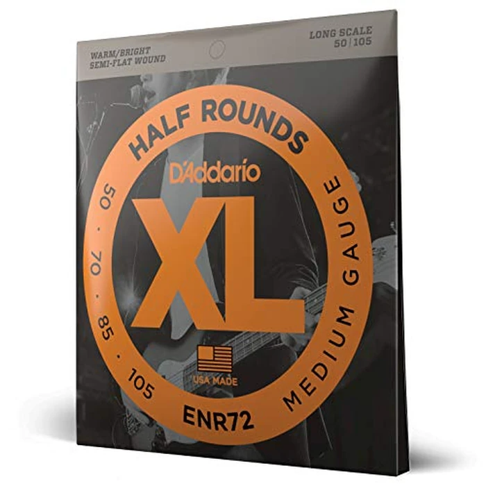 D'Addario XL Half Rounds Bass Guitar Strings - ENR72 - Long Scale - Medium, 50-105 by D'Addario - Image 5