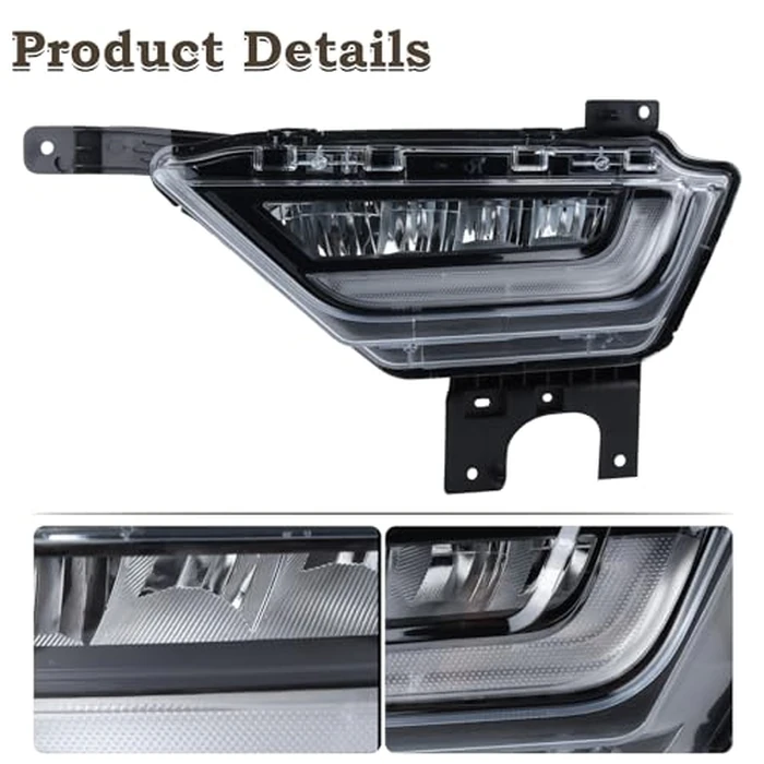 KAMDKI Left Driver Side LED Fog Light Compatible for 2021 2022 2023 Ford F150 F-150 Front Bumper Light W/Bulbs W/O Wiring Harness Driving Lamp Assembly LH FO2592259 19629200 ML3Z15201C by KAMDKI - Image 3