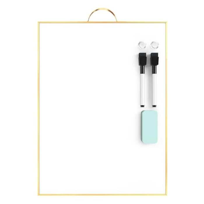 TSJ OFFICE Small White Board - 16" X 12" Portable Gold Aluminum Framed Whiteboard, Magnetic Dry Erase Board with a Handle, to Do List Notepad for Office, Home, School by TSJ OFFICE - Image 1