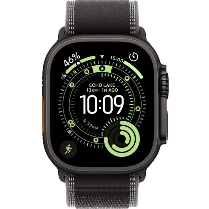 Apple Watch Ultra 3 - 64GB - 49mm - Black Titanium Case with Black/Charcoal Titanium Trail Loop Band - Large Size by Apple - Refurbished - Premium condition - US$693.42