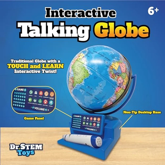 Dr. STEM Toys Interactive Talking Globe with Smart Pen, Game Panel, 300+ Geographic Quiz Questions, Touch & Learn, Music, and More - Educational Toy for Kids Ages 6+ by Dr. STEM Toys - Image 2