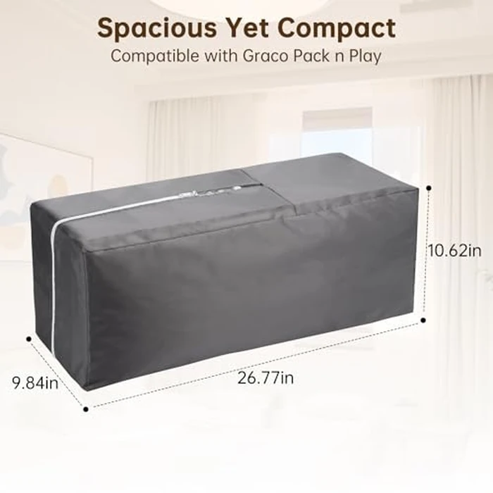 Ajrwiiy Carrying Bag Compatible with Graco Pack n Play - Travel Bag, Lightweight Playard Storage Duffle Bags with Zippers, Easy to Carry, Foldable Duffle Bags for Travel and Storage by Ajrwiiy - Image 6