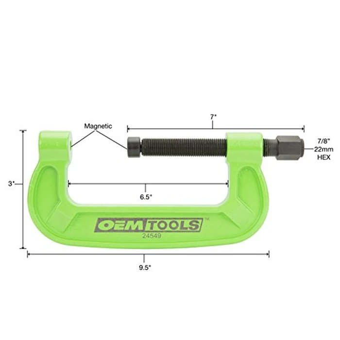 OEMTOOLS 24549 Automotive Bearing Cup Installer, Bearing Clamp, Medium and Light Duty U Joint Installer, Drive Shaft Tool, Impact Rated Steel C Clamp with Magnets by OEMTOOLS - Image 2