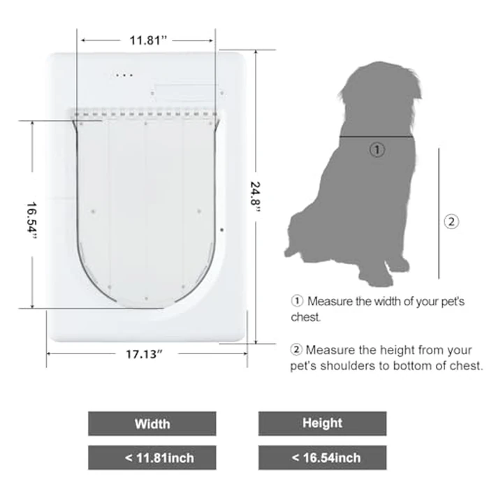 AJKJ Smart Electronic Pet Door, Automatic Dog Door with 3 Modes, Battery Powered Electronic Sensor Pet Door with 1 Sensing Key, Fit for Large Pets Up to 85lbs. (New Upgraded) - Large Size by AJKJ - Image 8