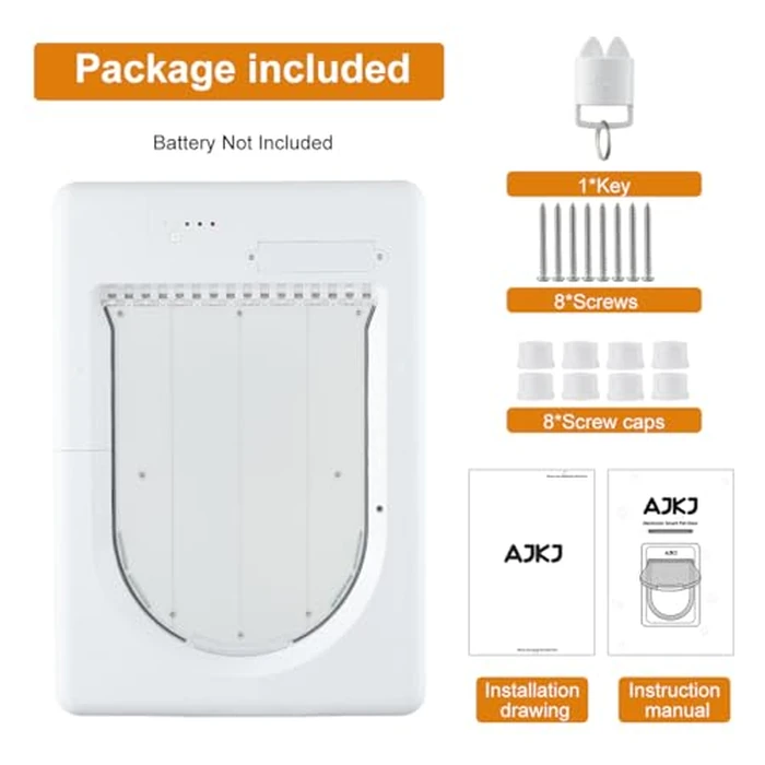 AJKJ Smart Electronic Pet Door, Automatic Dog Door with 3 Modes, Battery Powered Electronic Sensor Pet Door with 1 Sensing Key, Fit for Large Pets Up to 85lbs. (New Upgraded) - Large Size by AJKJ - Image 9
