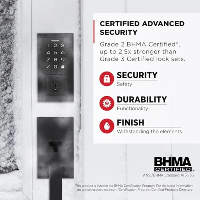 Kwikset SmartCode 270 Keyless Entry Electronic Touchpad Deadbolt Door Lock with Auto-Lock, Custom User Codes, Advanced Security in Matte Black Contemporary by Kwikset - Image 4