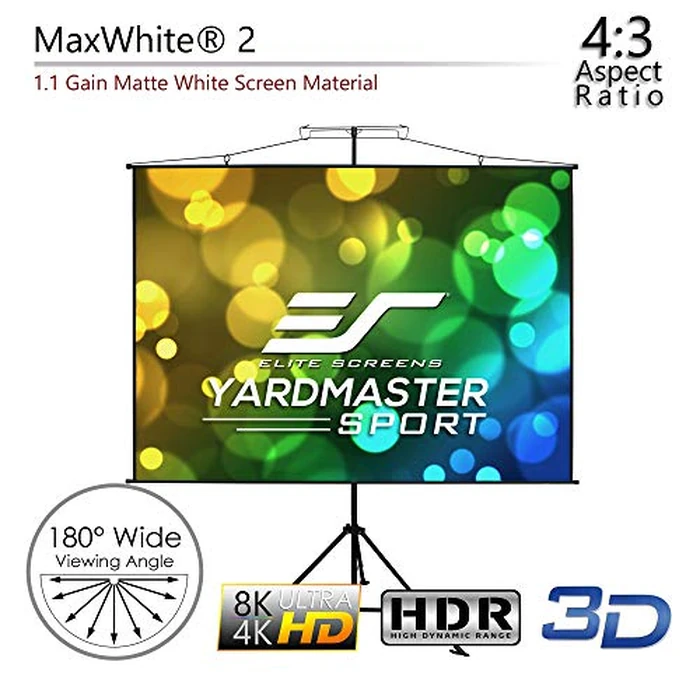 Elite Screens Yard Master Sport, 110 inch 4:3, 2-in-1 Wall Tripod Stand Outdoor Indoor Portable Projector Screen Front Projection Carrying Bag, Home Theater, US Based Company 2-YEAR WARRANTY - YMS110V by Elite Screens - Image 2