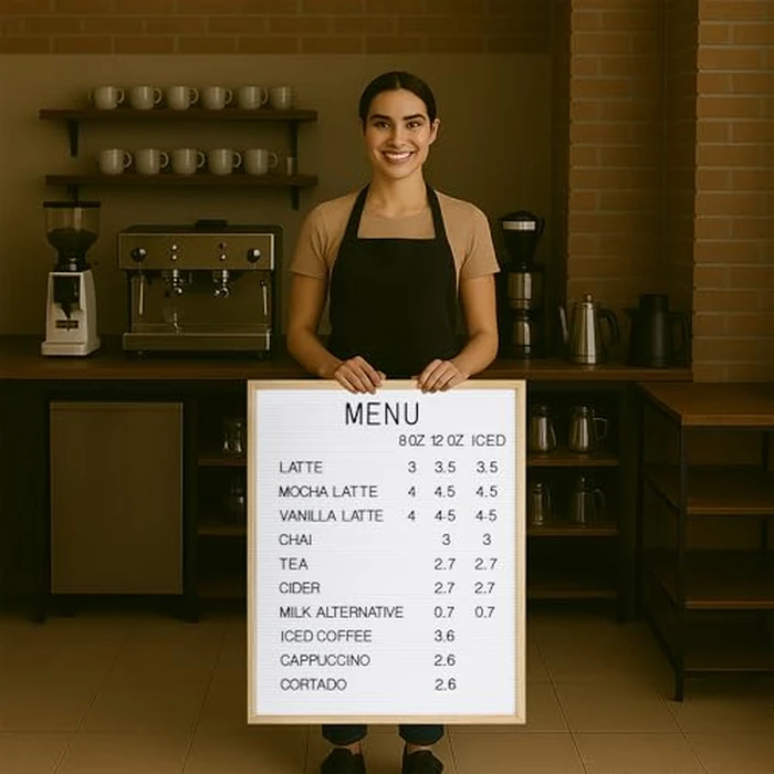 C CRYSTAL LEMON 24 x 30 Inch Large White Felt Letter Board with 966 Black Letters, Numbers & Symbols - Rustic Wood Frame Changeable Wall Menu Sign for Café, Restaurant, Bar, Office & Home by C CRYSTAL LEMON - Image 2
