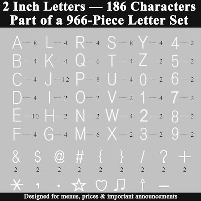 C CRYSTAL LEMON 24 x 30 Inch Large White Felt Letter Board with 966 Black Letters, Numbers & Symbols - Rustic Wood Frame Changeable Wall Menu Sign for Café, Restaurant, Bar, Office & Home by C CRYSTAL LEMON - Image 7