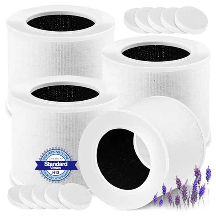 4-Pack Core Mini Air Purifier Replacement Filter Compatible with LEVOIT Core Mini Air Purifier,Core Miini-P,3-in-1 High Efficiency HEPA Filter, Mini-RF Filter with 12 Aroma Pads,Core Mini-RF by LemonQueen - Used - Very Good condition