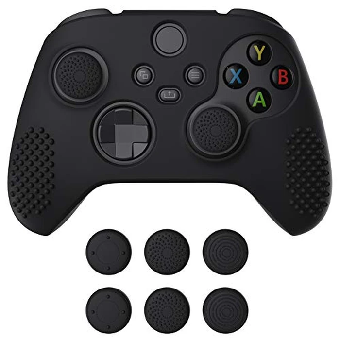 eXtremeRate PlayVital Black 3D Studded Edition Anti-Slip Silicone Cover Skin for Xbox Series X/S Controller, Soft Rubber Case Protector for Xbox Core Wireless Controller with 6 Black Thumb Grip Caps by eXtremeRate - Used - Like New condition - US$9.81