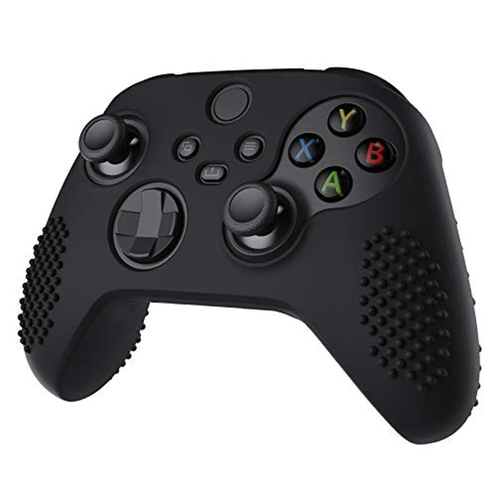 eXtremeRate PlayVital Black 3D Studded Edition Anti-Slip Silicone Cover Skin for Xbox Series X/S Controller, Soft Rubber Case Protector for Xbox Core Wireless Controller with 6 Black Thumb Grip Caps by eXtremeRate - Image 6