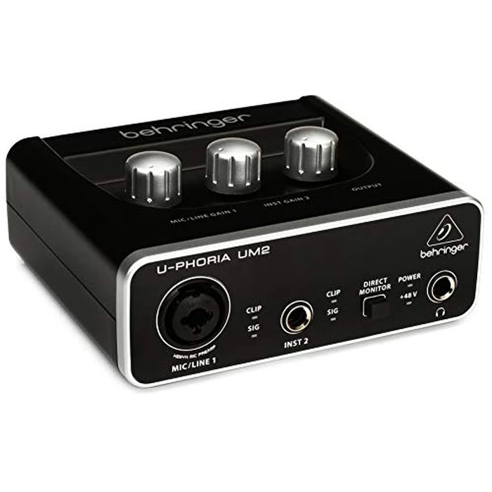 Behringer U-PHORIA UM2 Audiophile 2x2 USB Audio Interface with XENYX Mic Preamplifier | for Recording Microphones and Instruments by Behringer - Used - Very Good condition - US$79.00