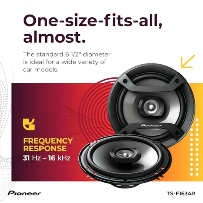 PIONEER F-Series TS-F1634R 6.5” 2-Way Speakers (Pair) - 200W Max, Balanced Sound + Smooth Treble, Great Stock Replacement, High-Efficiency Speaker Designed for OEM Power by PIONEER - Image 5