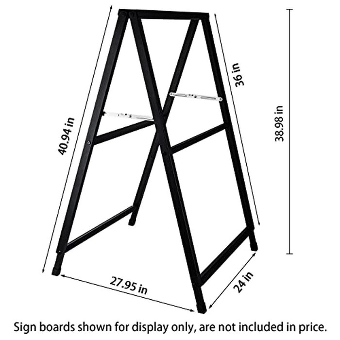 24 x 36 Inch A Frame Sign Double-Sided Folding Sandwich Board Heavy Duty Slide-in Sidewalk Signboard for Outdoor Street Advertising Poster by Miuwauer - Image 2