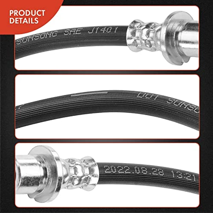 A-Premium Rear Driver and Passenger Brake Hydraulic Hose Compatible with Select Honda Models - Civic 1984-1987/1992-2000, Civic del Sol 1993-1997 - Replace# 01466S04000(Pack of 2) by A-premium - Image 5