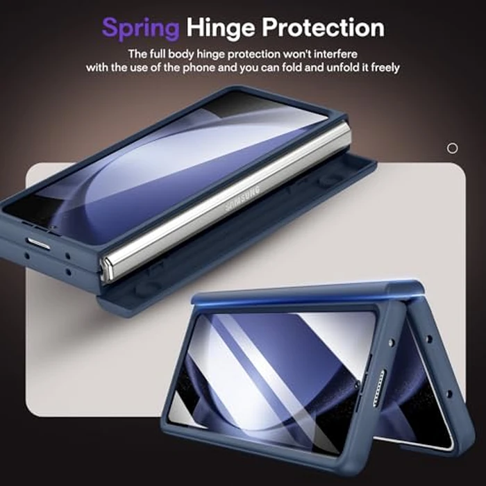 Maxdara for Galaxy Z Fold 5 Magnetic Case, Fold5 Case with [Hinge Protection] [Built-in Screen Protector] [Compatible with Magsafe] Translucent Shockproof Cover for Samsung Galaxy Z Fold 5 (Blue) by Maxdara - Image 7