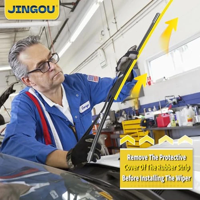 JINGOU 28" + 13" Front Windshield Wiper Blades Compatible with 2011-2016 Hyundai Elantra OEM QUALITY Premium All-Season Automotive Replacement Wipers for My Car -Driver and Passenger Side (Pack of 2) by JINGOU - Image 6