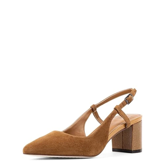 Donald Pliner Women’s Shanie 2” Slingback Pump Heel, Business Casual Dressy Slingback Block Heels for Women, Comfortable Ladies Shoes for Office Work, Events, Everyday Wardrobe Essentials by Donald J Pliner - Used - Very Good condition