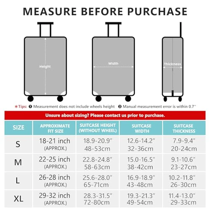Travelkin Luggage Covers For Suitcase Tsa Approved,Suitcase Cover Protector Fit 18-32 Inch Luggage (L for 26-28 Inch Luggage) by TRAVELKIN more than travel - Image 5