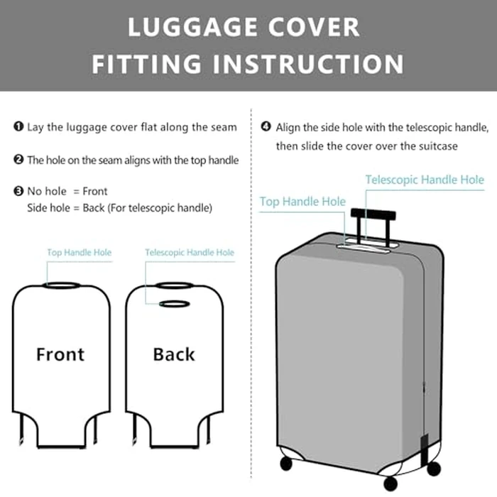 Travelkin Luggage Covers For Suitcase Tsa Approved,Suitcase Cover Protector Fit 18-32 Inch Luggage (L for 26-28 Inch Luggage) by TRAVELKIN more than travel - Image 6