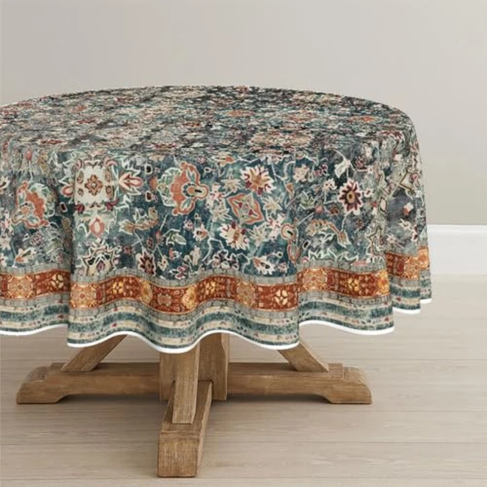 Horaldaily Boho Bohemia Style Tablecloth 60x60 Inch Round, Vintage Country Rustic Farmhouse Magical Washable Seasonal Table Cover for Party Picnic Dinner Decor by Horaldaily - Used - Very Good condition - CA$16.97