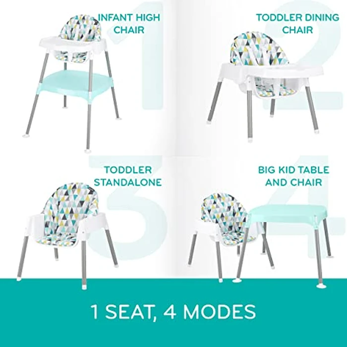 Evenflo Eat and Grow 4-in-1 Convertible High Chair (Pop Star White) by Evenflo - Image 2