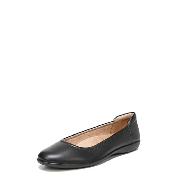 Naturalizer Women Flexy Round Toe Ballet Flats, Black, 8 Wide by Naturalizer - Image 1