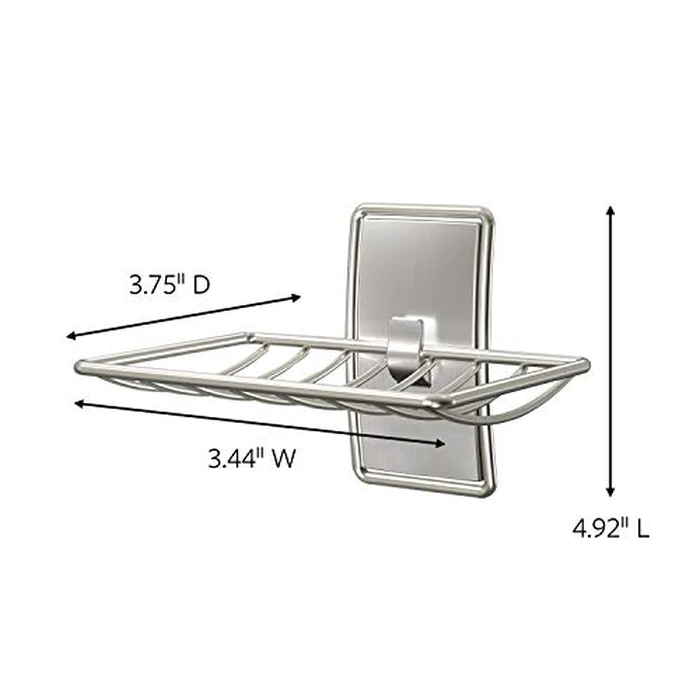 Command Bath Soap Dish: 1 Dish with Water Resistant Strips (Satin Nickel) by Command - Image 2
