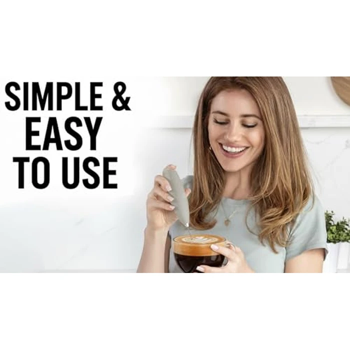 Zulay Kitchen Milk Frother Handheld Electric Whisk - Frother Wand, Durable Drink Mixer, Stainless Steel Whisk, Coffee Frother, Hand Blender, Frother for Protein Powder, Lattes, Matcha & More - Black by Zulay Kitchen - Image 7