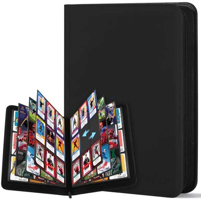 Trading Card Binder 9 Pocket, Zofly Zipper Card Collection Binder Album, Sturdy 540 Side-Loading Card Folder Holder for MTG, TCG, Sports Cards, Game Cards, Black by Zofly - Used - Acceptable condition - CA$19.03