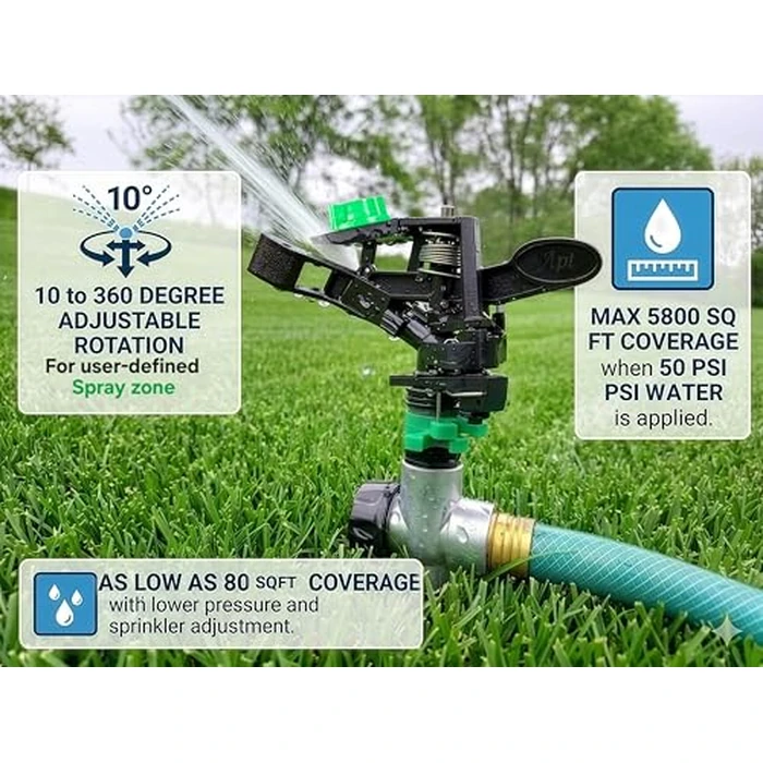 APT Pulsating Impact Sprinklers for Yard, Lawn & Garden, 80 to 5800 sq ft Adjustable Spray (2Pcs) by Apt - Image 1
