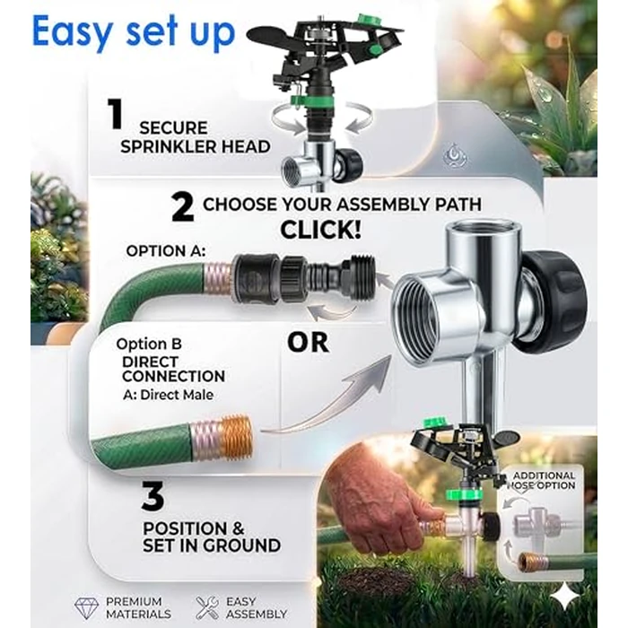 APT Pulsating Impact Sprinklers for Yard, Lawn & Garden, 80 to 5800 sq ft Adjustable Spray (2Pcs) by Apt - Image 4