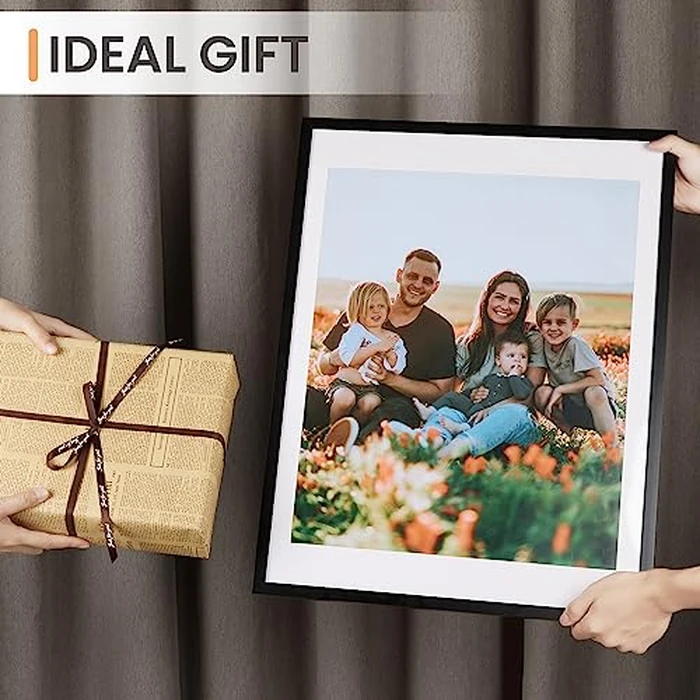 upsimples 18x24 Picture Frame, Display Pictures 16x20 with Mat or 18 x 24 Without, Wall Hanging Poster Frames, Black, 1 Pack by upsimples - Image 6