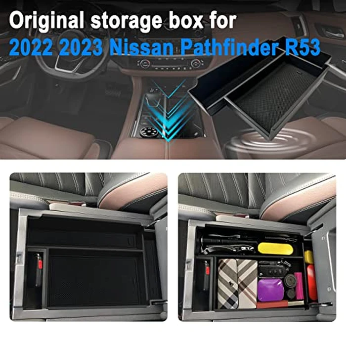 SHAOHAO for 2025 2026 Nissan Pathfinder Center Console Organizer Tray 2022 2023 2024 2025 2026 Pathfinder S/SV/SL/Rock Creek/Platinum Armrest Storage Box Pathfinder 2025 2026 Accessories Organizer by SHAOHAO - Image 6