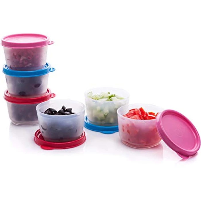 Condiment Cups Containers with Lid 6 pk. Salad Dressing Container to go Small Mini Food Storage Containers with Lids Sauce Cups Leak proof Reusable Plastic BPA free for Lunch Box Picnic Travel (Mini Fresh 4oz.) by SIGNORA WARE - Used - Like New condition - CA$18.53