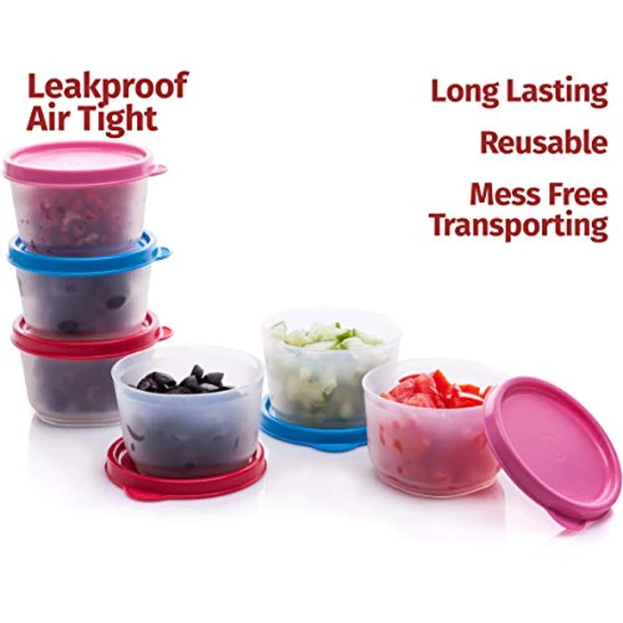 Condiment Cups Containers with Lid 6 pk. Salad Dressing Container to go Small Mini Food Storage Containers with Lids Sauce Cups Leak proof Reusable Plastic BPA free for Lunch Box Picnic Travel (Mini Fresh 4oz.) by SIGNORA WARE - Image 3