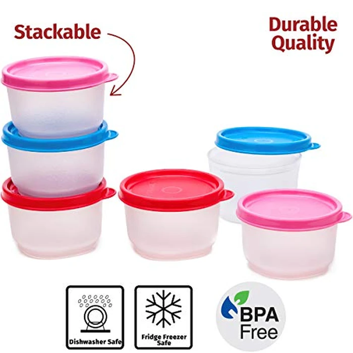 Condiment Cups Containers with Lid 6 pk. Salad Dressing Container to go Small Mini Food Storage Containers with Lids Sauce Cups Leak proof Reusable Plastic BPA free for Lunch Box Picnic Travel (Mini Fresh 4oz.) by SIGNORA WARE - Image 6