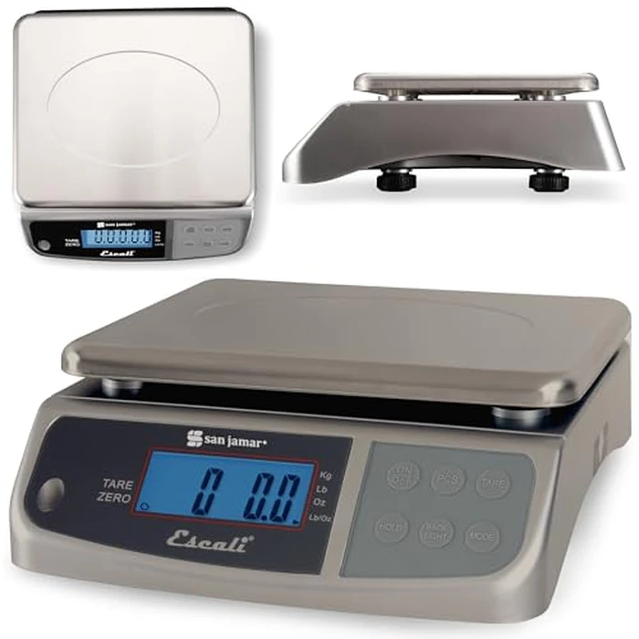 San Jamar Escali Promzr M-Series Digital Scale with Display Hold for Kitchens and Restaurants, Metal, 33 Pound, Silver by San Jamar - Image 2