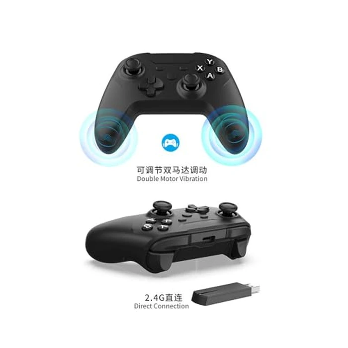 DOBE TYX-3618B Steam Controller, Wireless Gaming Controller for Steam/Steam Deck/PC Windows/Laptop/PS3, PC Gamepad with Adjustable Dual Vibration & Headphone Jack Battery Required (Black) by DOBE FOMIS ELECTRONICS - Image 2