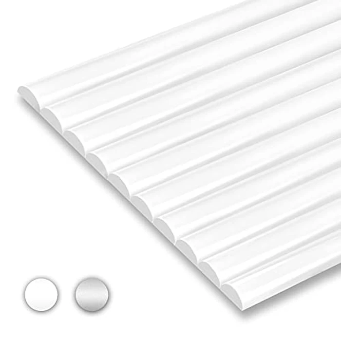 STICKGOO 10-Pack Peel and Stick Trim for Backsplash Tile Edge, 12" Tile Edge Trim Self-Adhesive Liner for Corner Decor in White by STICKGOO - Used - Like New condition - US$9.89