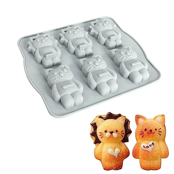 Silicone Mold for Cake DIY Baking Chocolate Eco-Friendly Cake Mold Candy Chocolate Cake Mould Baking DIY Kitchen Accessiories (Lion Cat Q_7.92 X7 X0.76 inch) by mostsom - Image 9