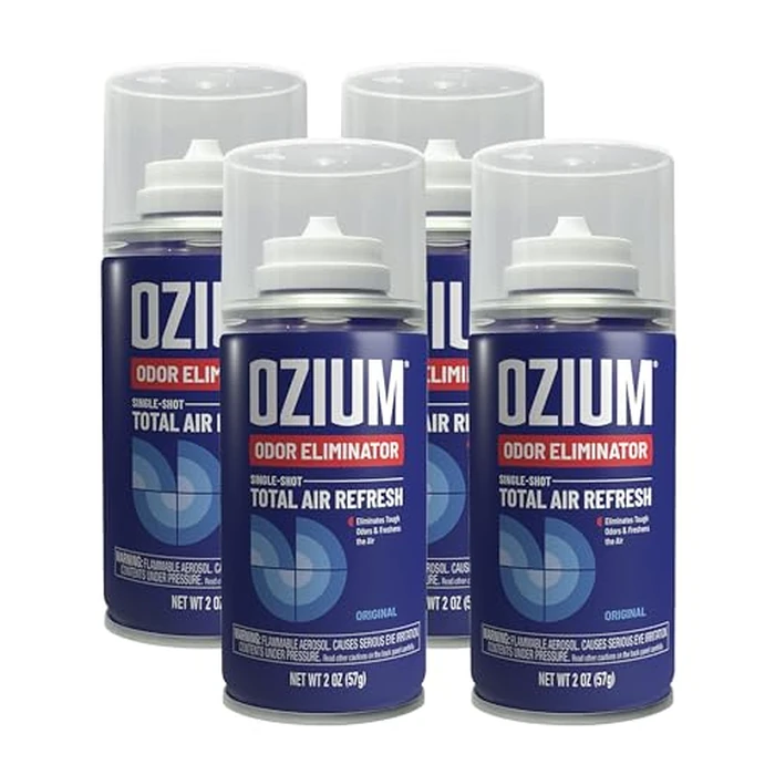 OZIUM(R) Air Freshener Odor Eliminator, 2oz Single Shot Total Air Refresh & Car Air Freshener - Original - 4 Pack by Ozium - Image 1