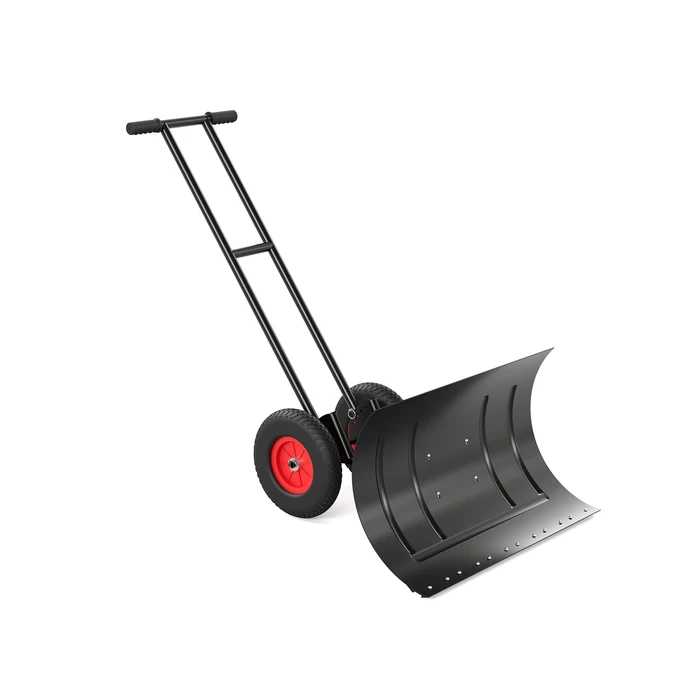 Heavy Duty Wheeled Snow Shovel Pusher - 29" W x 18" H Steel Blade with Adjustable Angle & Height, Double Pole Design for Effortless Driveway & Sidewalk Clearing - Back Saver Snow Plow w/Wheels by PeakPursuit - Used - Good condition - CA$61.57