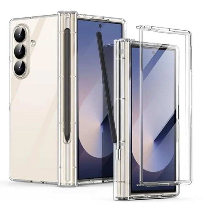 AICase for Samsung Galaxy Z Fold 7 Case Clear Original Built-in Screen Protector with S Pen Holder Slim Transparent 360 Full Body Protective Cover for Samsung Galaxy Z Fold 7 5G Case 2025 Clear_5 by AICase - Image 1