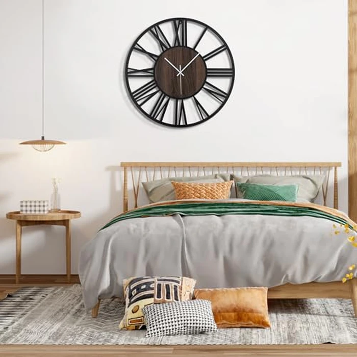 Mee 2ou Wall Clock - 24 Inch Wall Clocks for Living Room Decor - Battery Operated Wall Clock for Bedroom Kitchen - Nearly Silent Wall Clock Non Ticking - Unique Elegant Design for Home Décor by Mee 2ou - Image 7