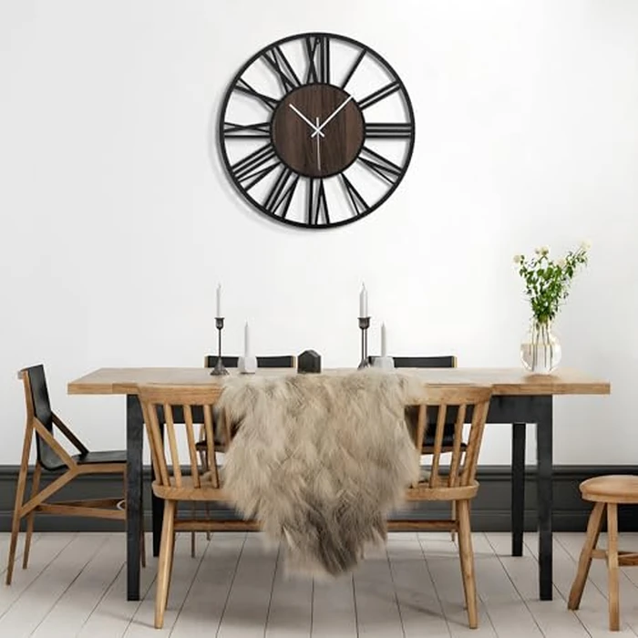 Mee 2ou Wall Clock - 24 Inch Wall Clocks for Living Room Decor - Battery Operated Wall Clock for Bedroom Kitchen - Nearly Silent Wall Clock Non Ticking - Unique Elegant Design for Home Décor by Mee 2ou - Image 9