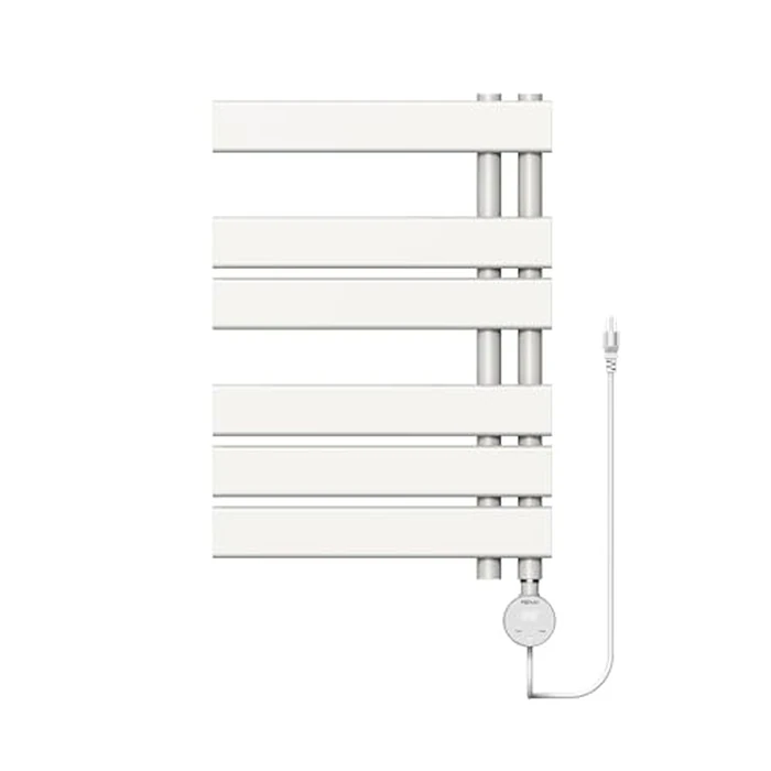 P&Dlusir Electric Towel Warmer, Heated Towel Rack with Touch Panel, Plug-in, Flat 8 Bar Towel Warmer, 6 Level Heating & 4 Modes Timer, White, H19.69 x W19.69 by P&Dlusir - Used - Very Good condition - US$244.52