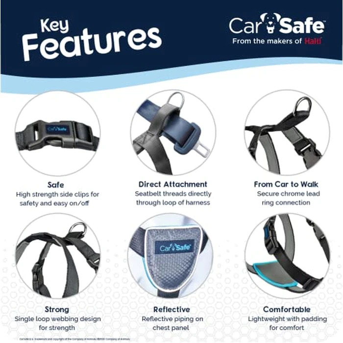 CarSafe Dog Travel Car Harness - from The Makers of Halti. Safely Secure Your Dog in The Car, Meets All Road Laws When Travelling with Your Pet, for Toy, Small, Medium and Large Dogs (Size Medium) by Carsafe - Image 4