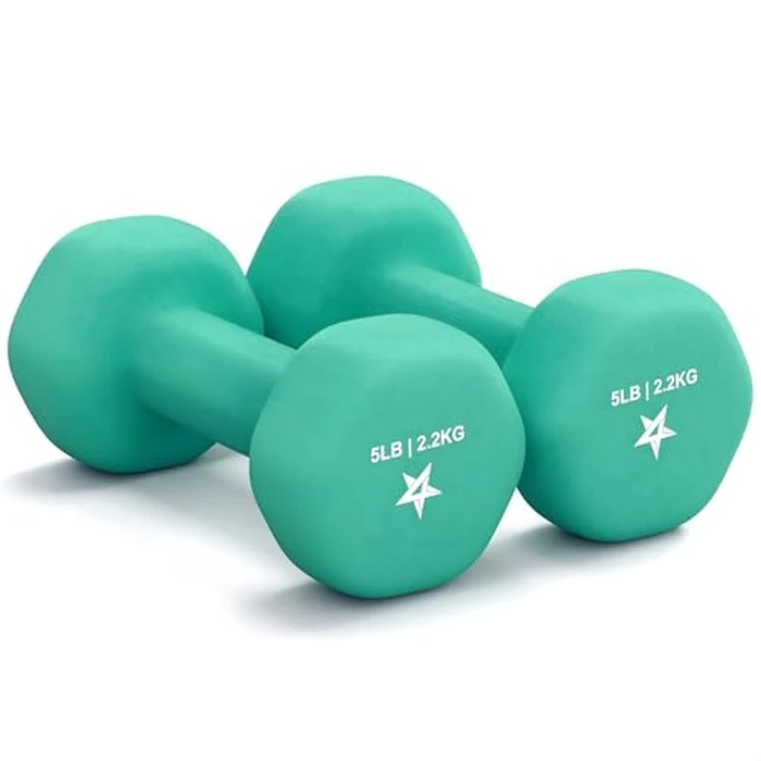 Yes4All Dumbbell Neoprene, poids et haltere, Weight set, hand weights for women, dumbbells pair, free weights (D. Green - 5lbs) by Yes4All - Used - Acceptable condition - CA$12.73